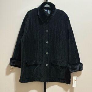 Elegant Black Quilted Teddy Jacket